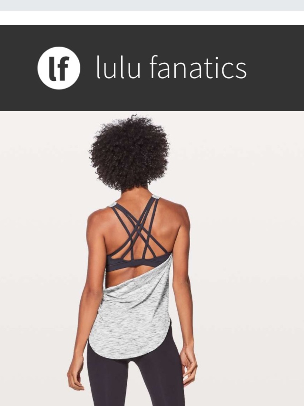 Lululemon Free To Be Serene Tank Sz 6 Tiger Space Dye Black White Deep Coal Grey